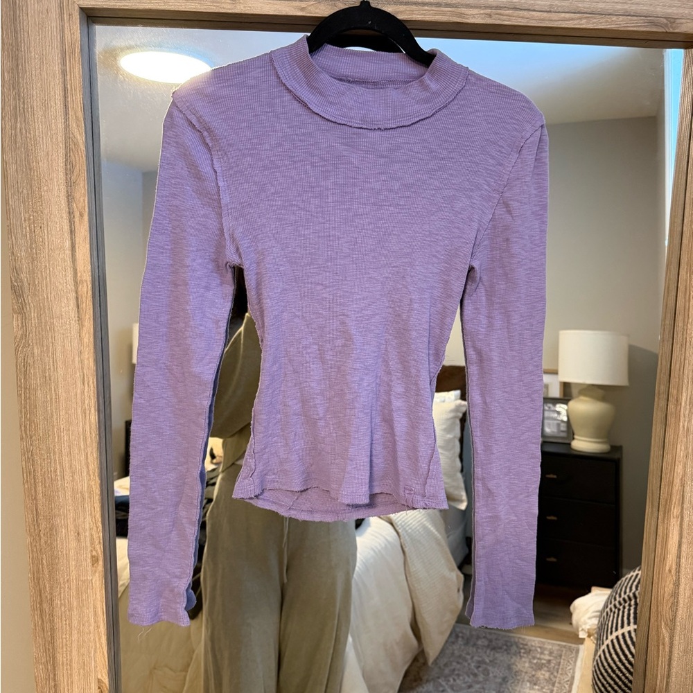 Free People Lavender Long Sleeve Top